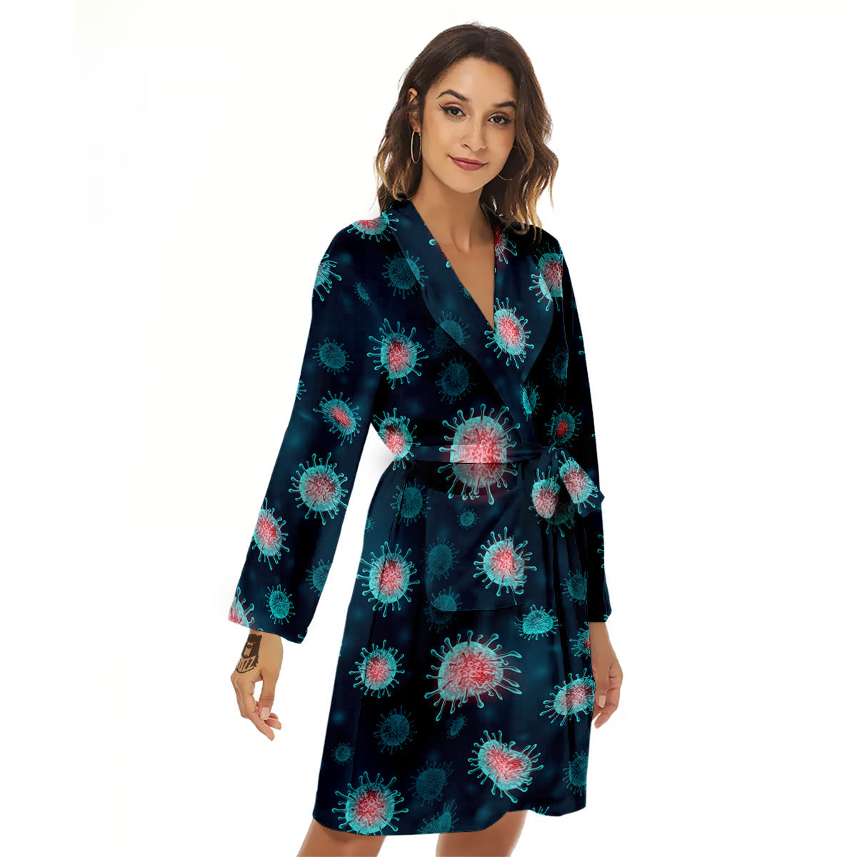 Infection Virus Print Pattern Women's Robe-grizzshop