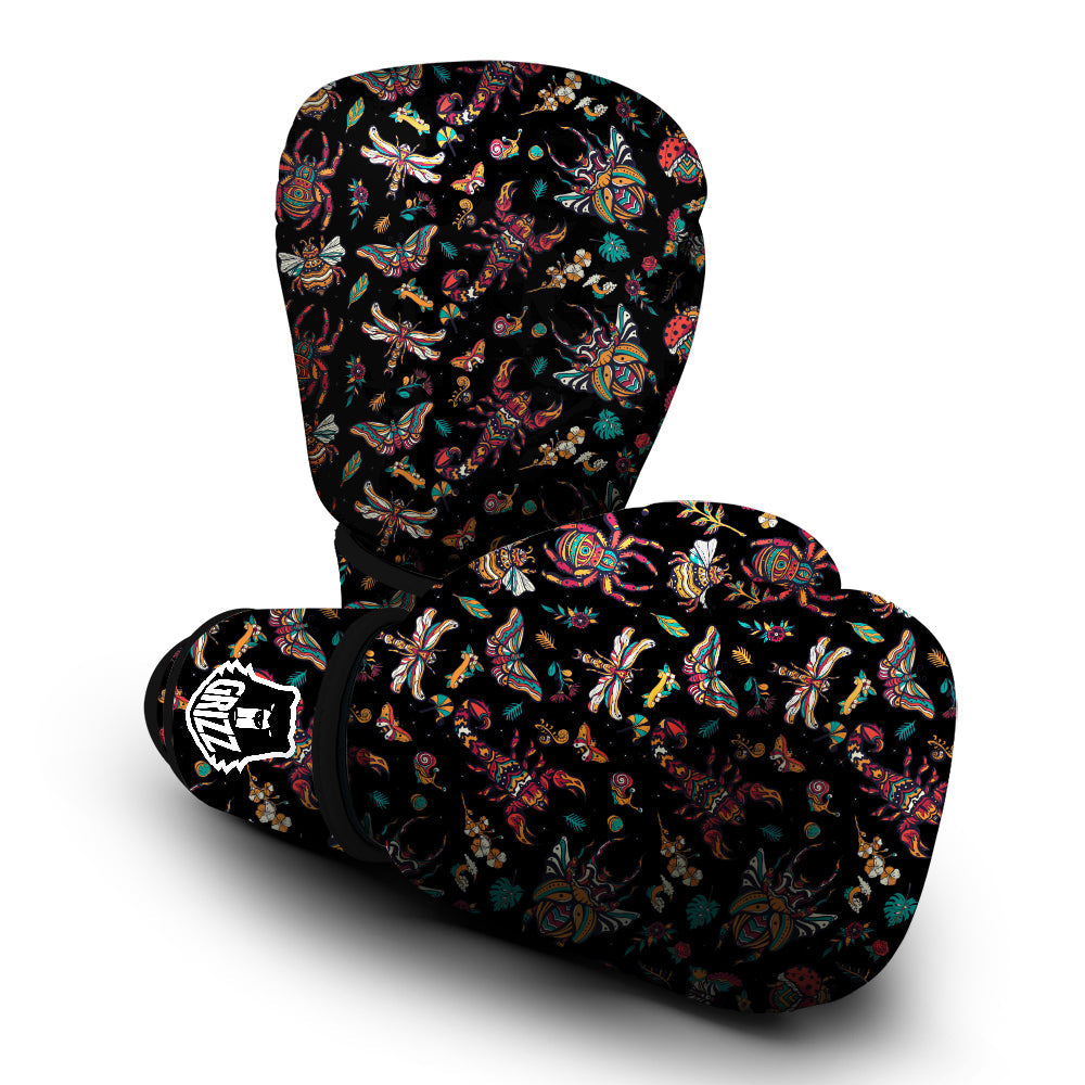 Insect Old School Tattoo Print Pattern Boxing Gloves-grizzshop