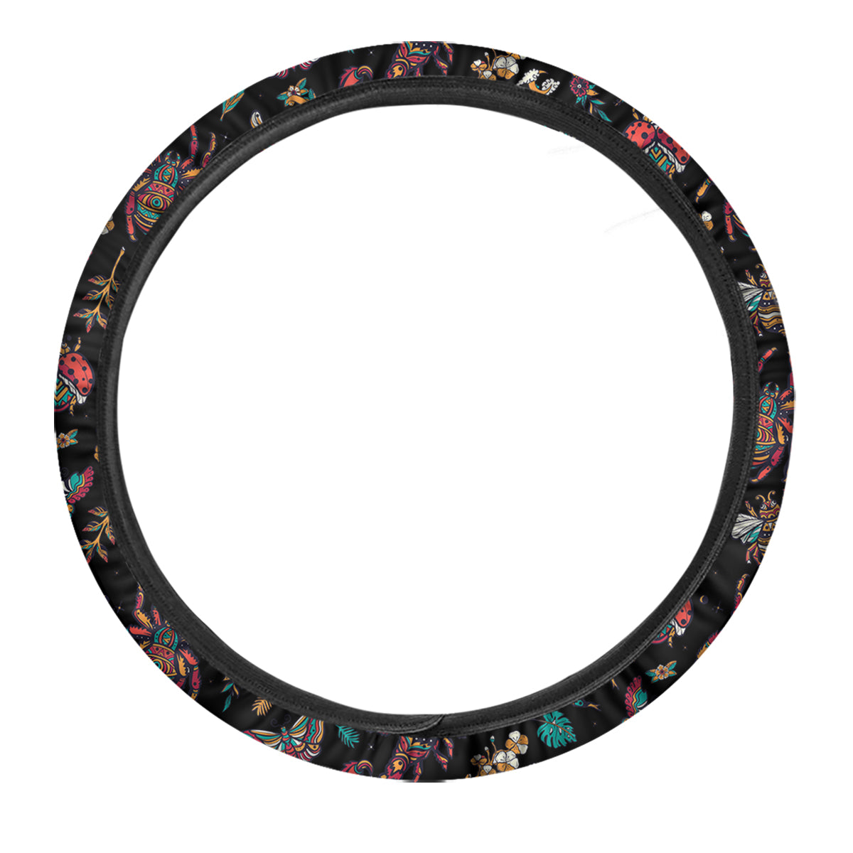 Insect Old School Tattoo Print Pattern Car Steering Wheel Cover-grizzshop