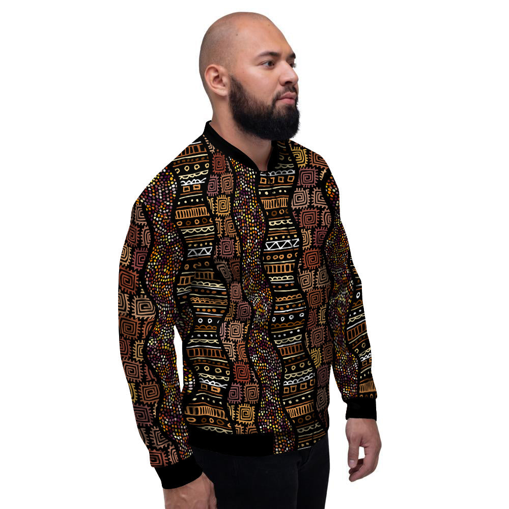Inspired African Afro Print Pattern Men's Bomber Jacket-grizzshop