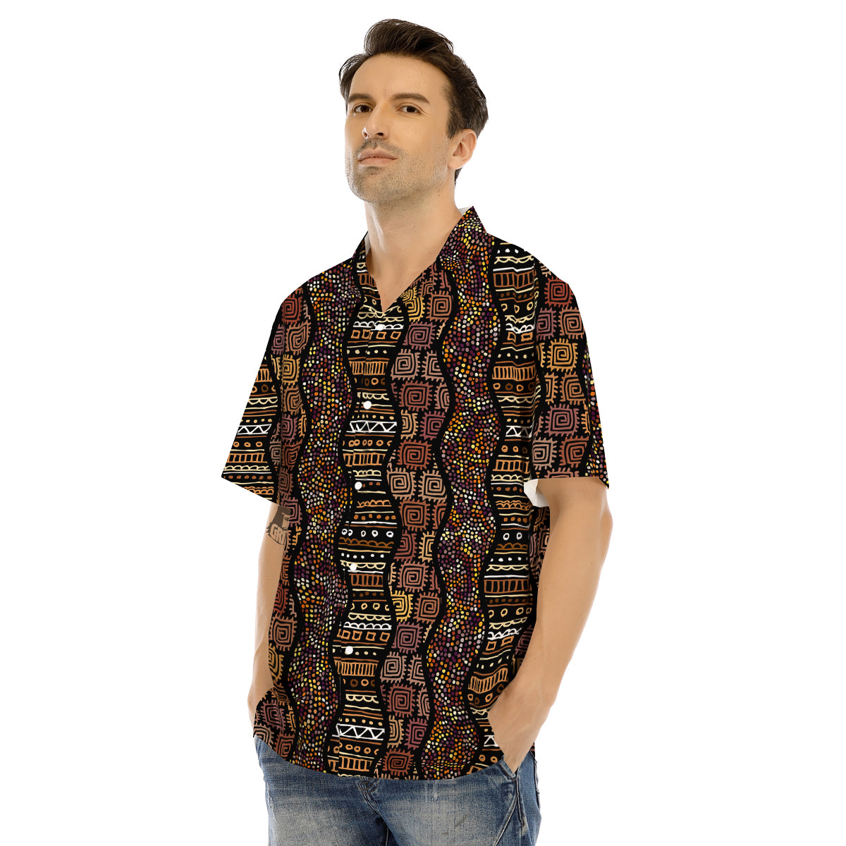 Inspired African Afro Print Pattern Men's Hawaiian Shirt-grizzshop
