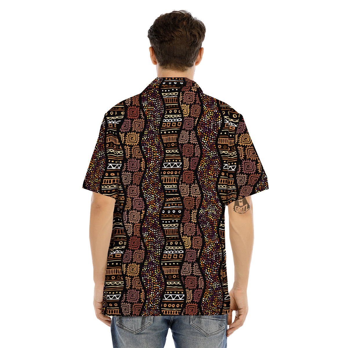 Inspired African Afro Print Pattern Men's Hawaiian Shirt-grizzshop
