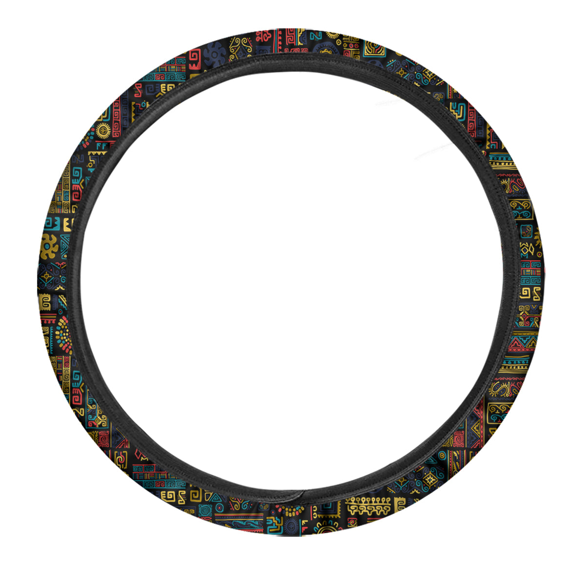 Inspired African Tribal Print Pattern Car Steering Wheel Cover-grizzshop