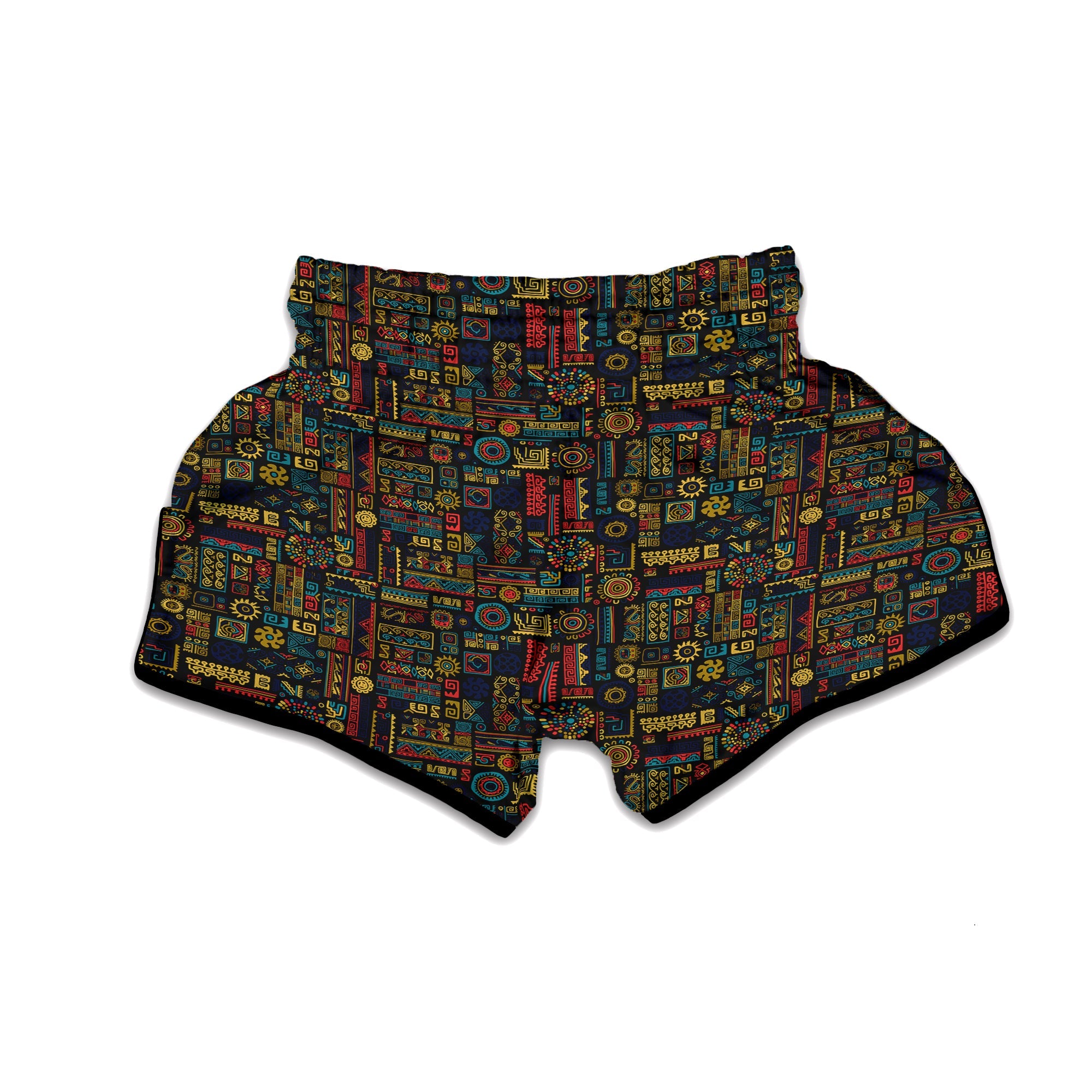 Inspired African Tribal Print Pattern Muay Thai Boxing Shorts-grizzshop