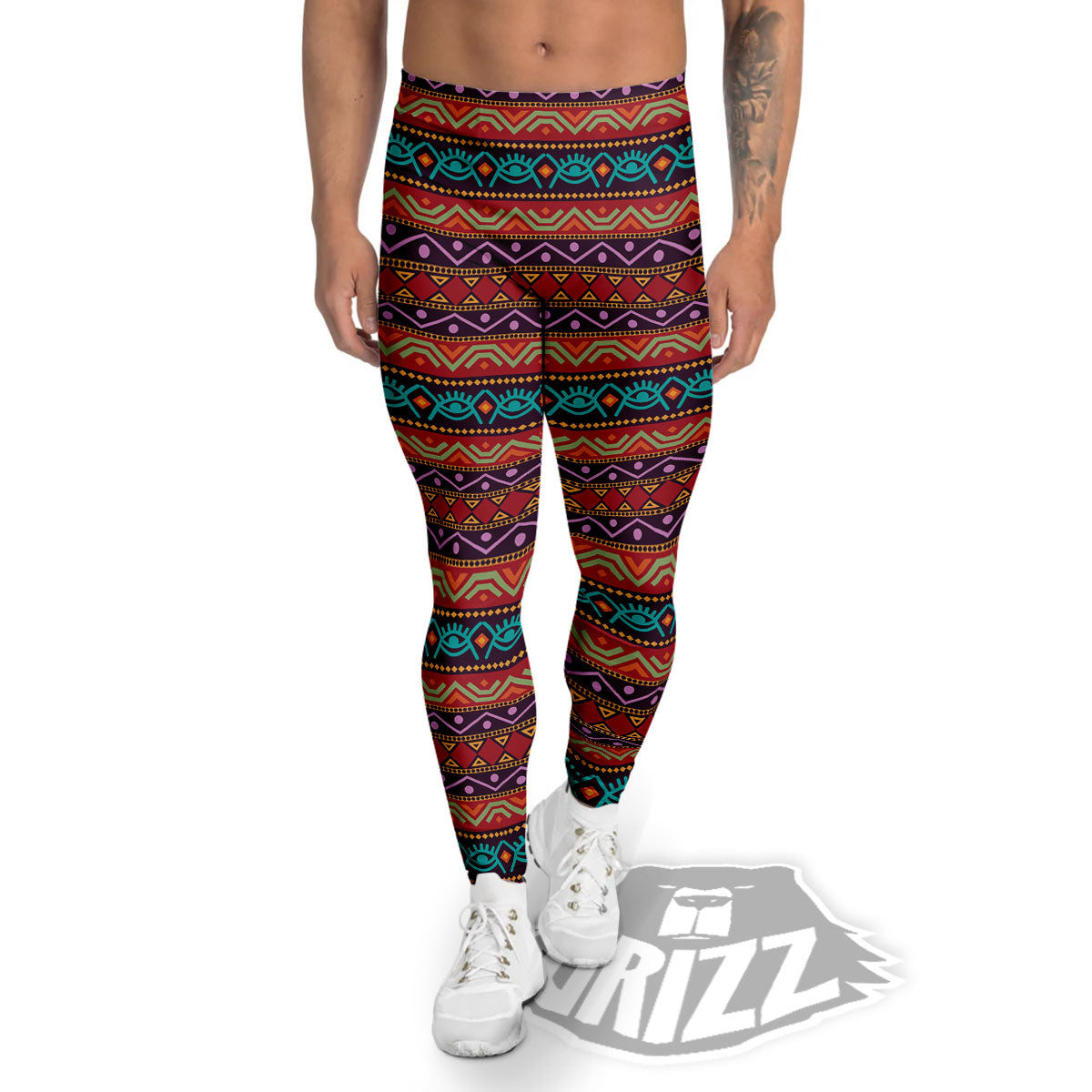 Inspired Afro Ethnic Print Men's Leggings-grizzshop