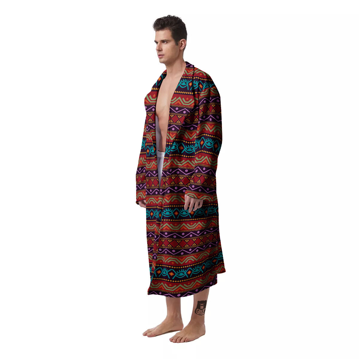 Inspired Afro Ethnic Print Men's Robe-grizzshop