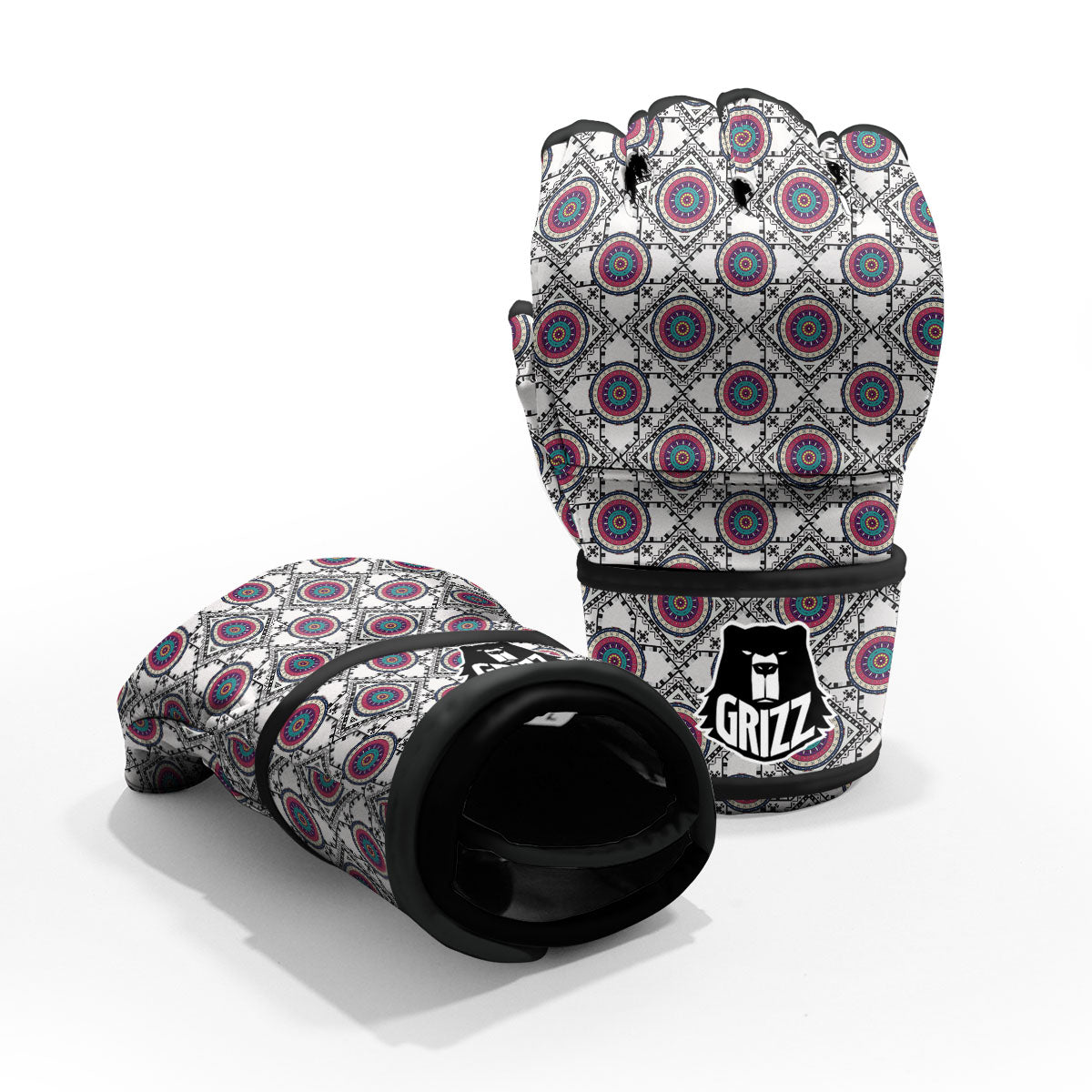Inspired Native Indian Print Pattern MMA Gloves-grizzshop