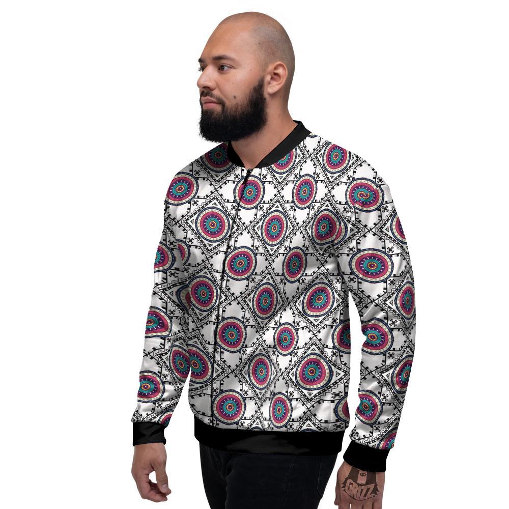 Inspired Native Indian Print Pattern Men's Bomber Jacket-grizzshop