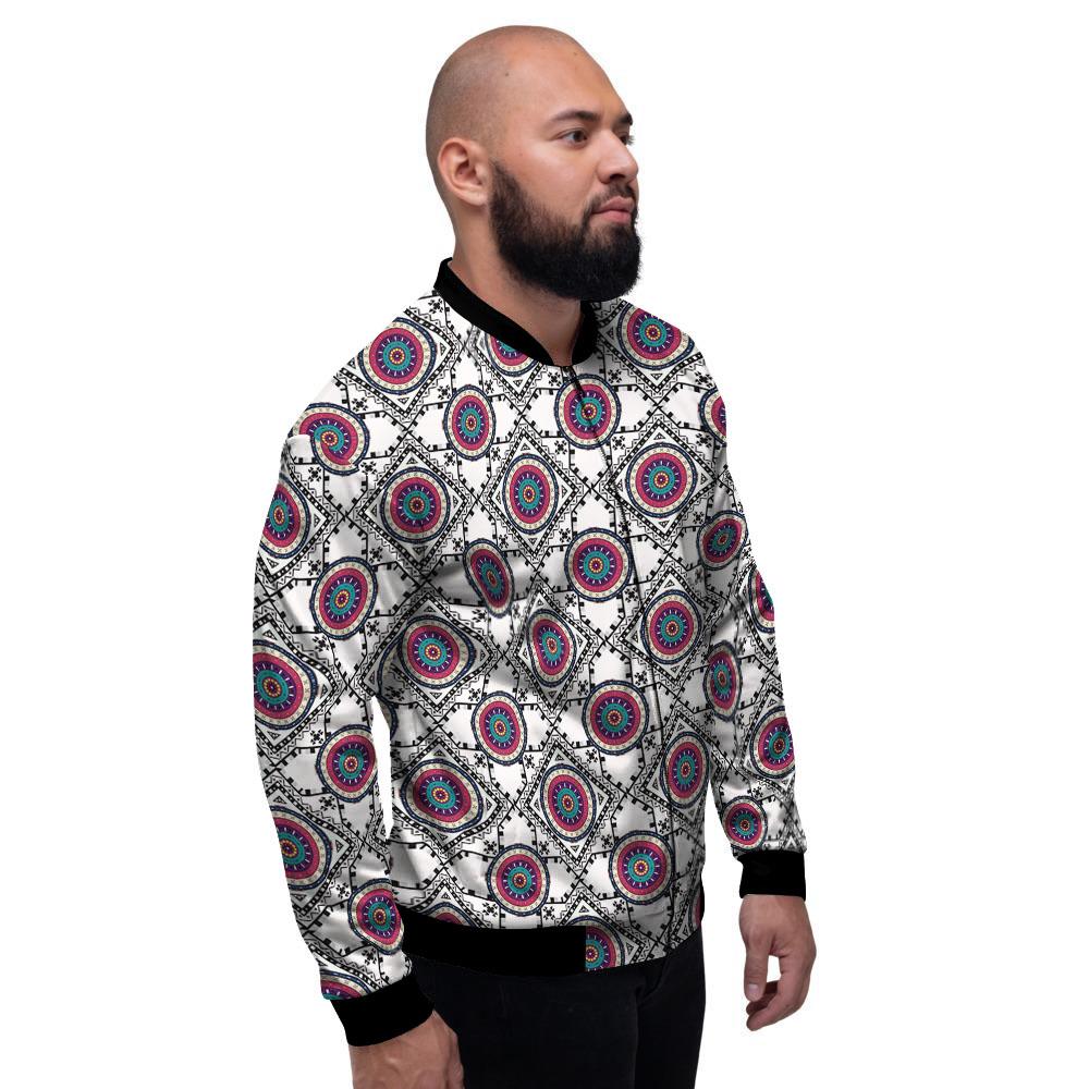 Inspired Native Indian Print Pattern Men's Bomber Jacket-grizzshop