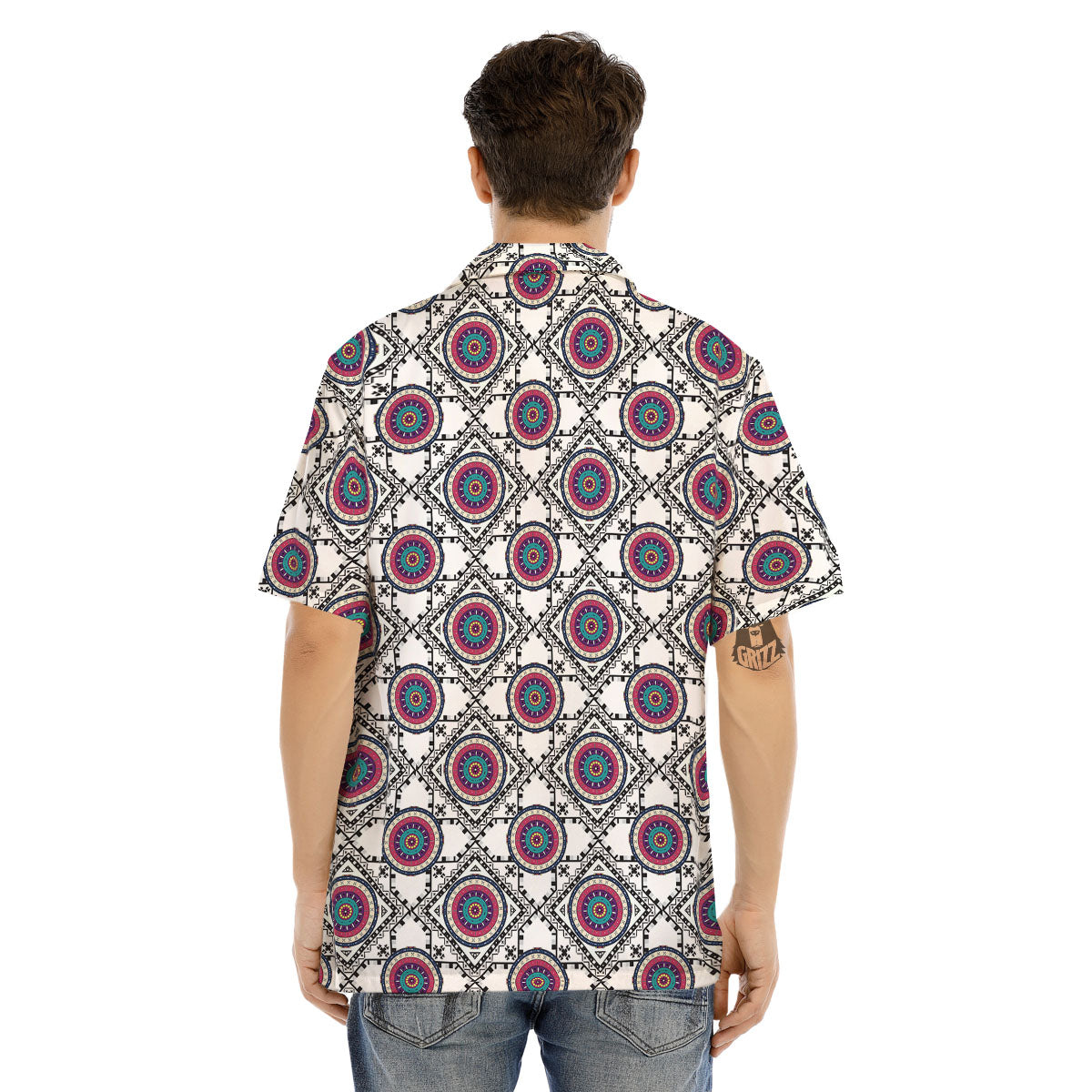 Inspired Native Indian Print Pattern Men's Hawaiian Shirt-grizzshop