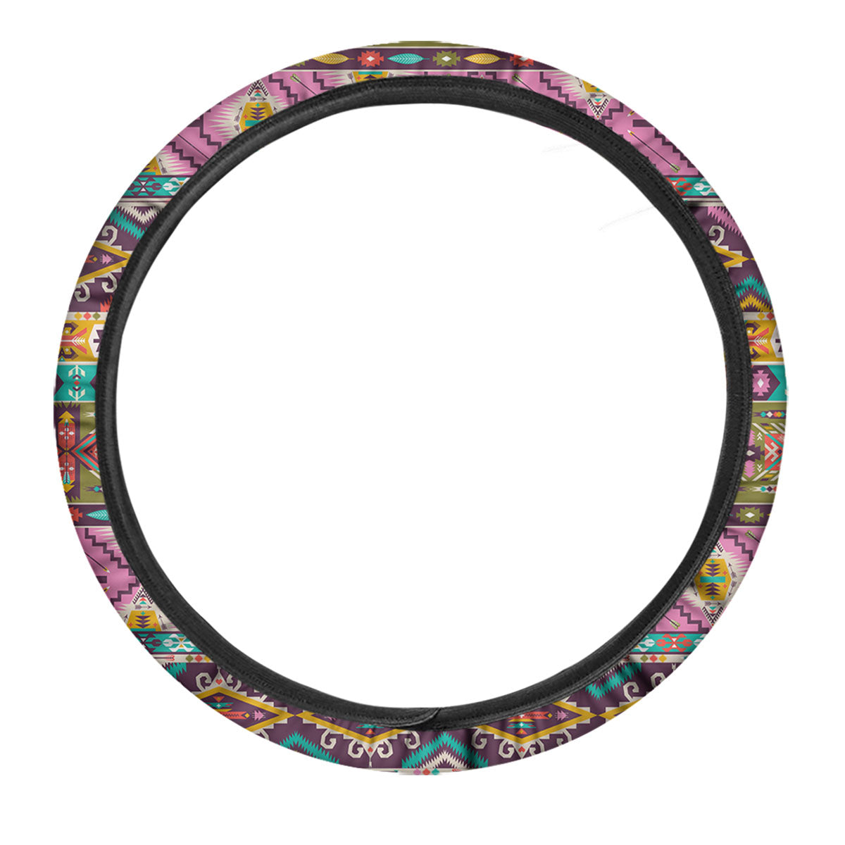 Inspired Native Print Pattern Car Steering Wheel Cover-grizzshop