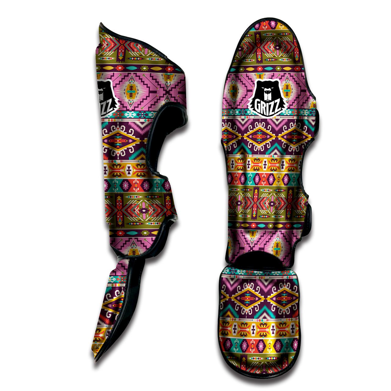 Inspired Native Print Pattern Muay Thai Shin Guards-grizzshop
