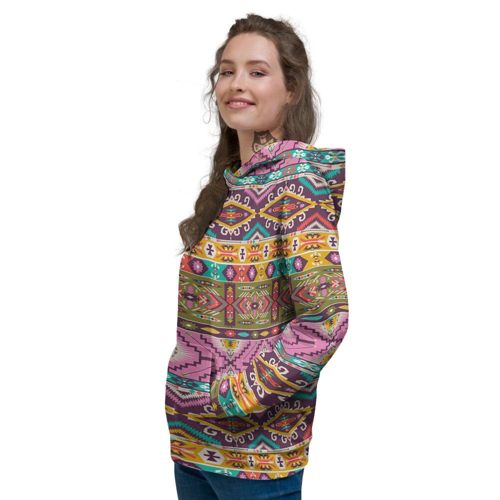Inspired Native Print Pattern Women's Hoodie-grizzshop