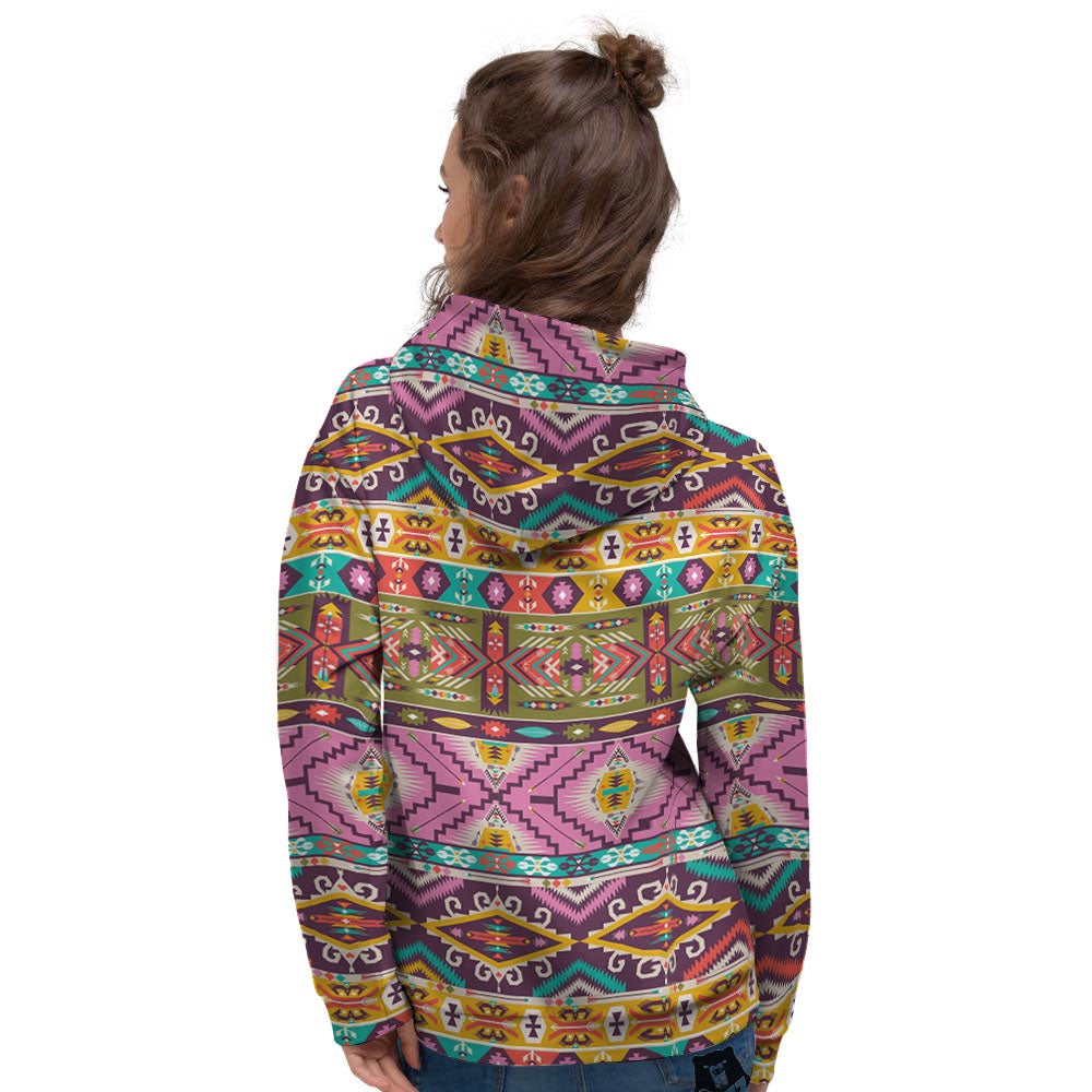 Inspired Native Print Pattern Women's Hoodie-grizzshop