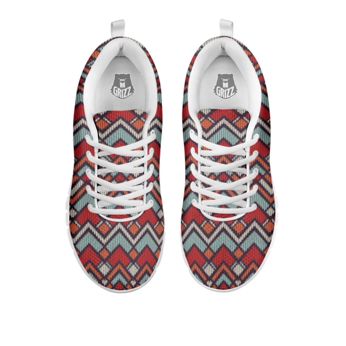 Inspired Native Tribal Print Pattern White Sneaker-grizzshop