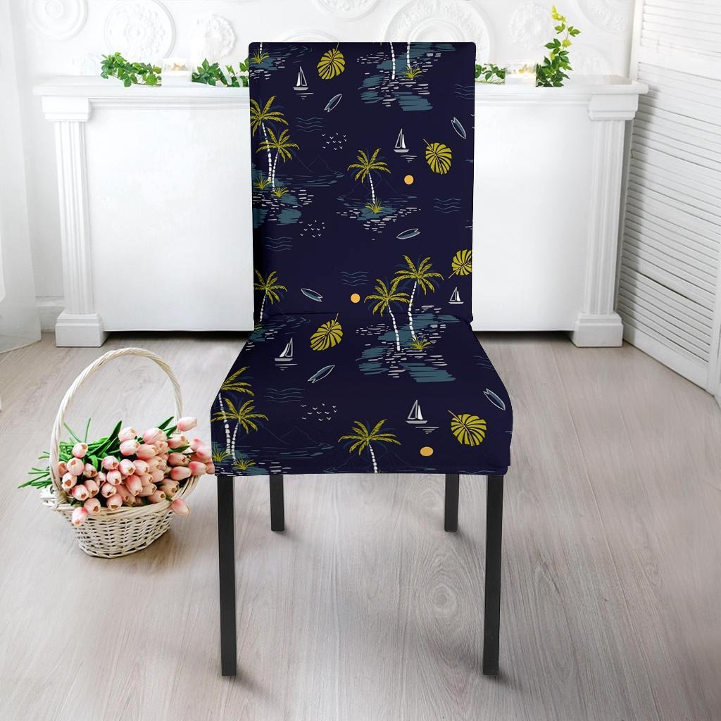 Island Palm Tree Hawaiian Print Chair Cover-grizzshop