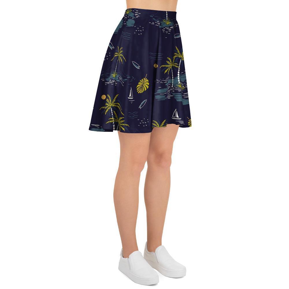 Island Palm Tree Hawaiian Print Women's Skirt-grizzshop