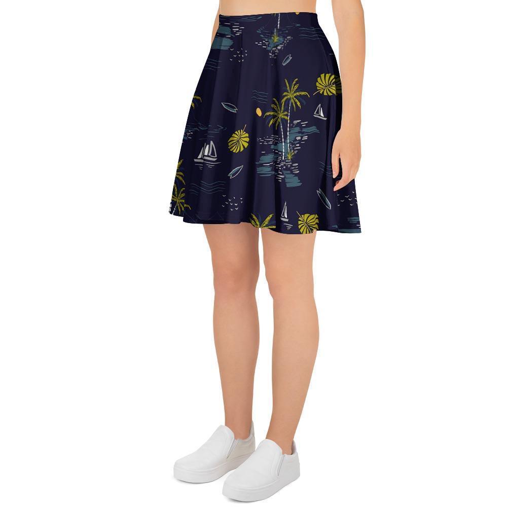 Island Palm Tree Hawaiian Print Women's Skirt-grizzshop