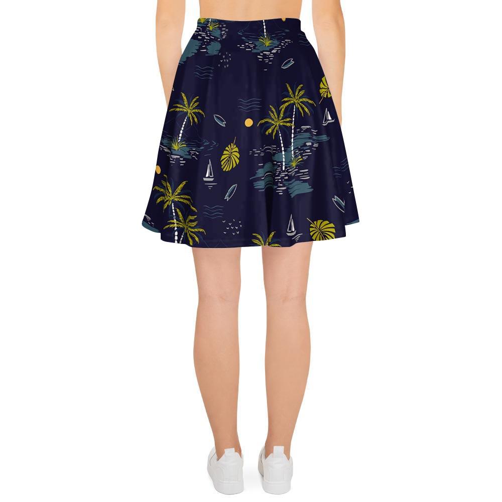 Island Palm Tree Hawaiian Print Women's Skirt-grizzshop