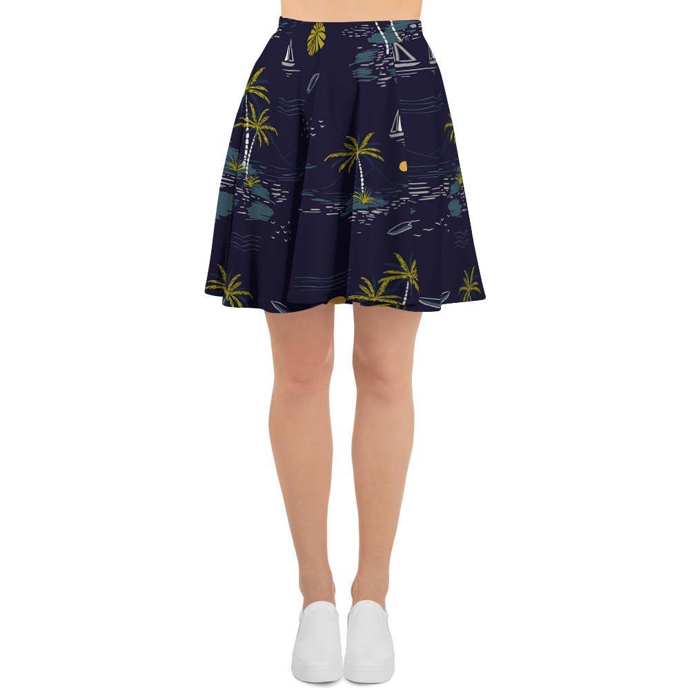 Island Palm Tree Hawaiian Print Women's Skirt-grizzshop