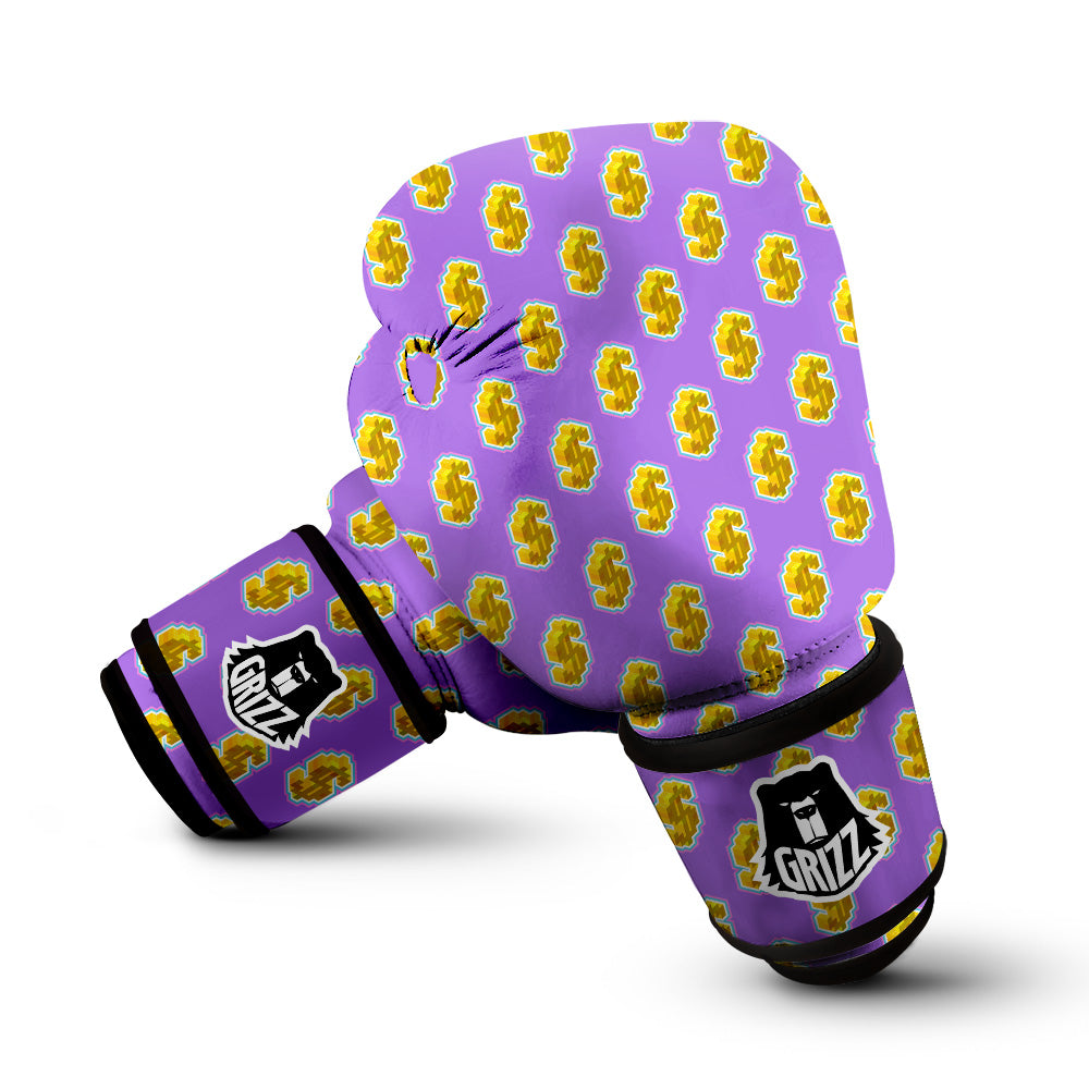 Isometric Gold Dollar Print Pattern Boxing Gloves-grizzshop