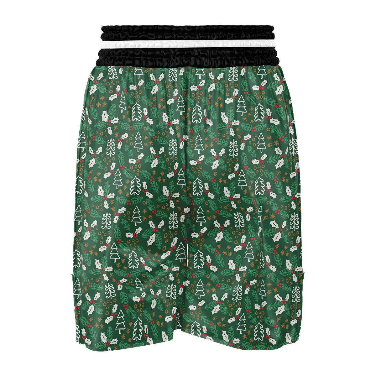 Ivy Leaf Christmas Print Pattern Boxing Shorts-grizzshop