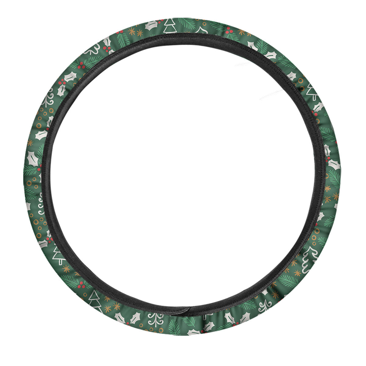 Ivy Leaf Christmas Print Pattern Car Steering Wheel Cover-grizzshop