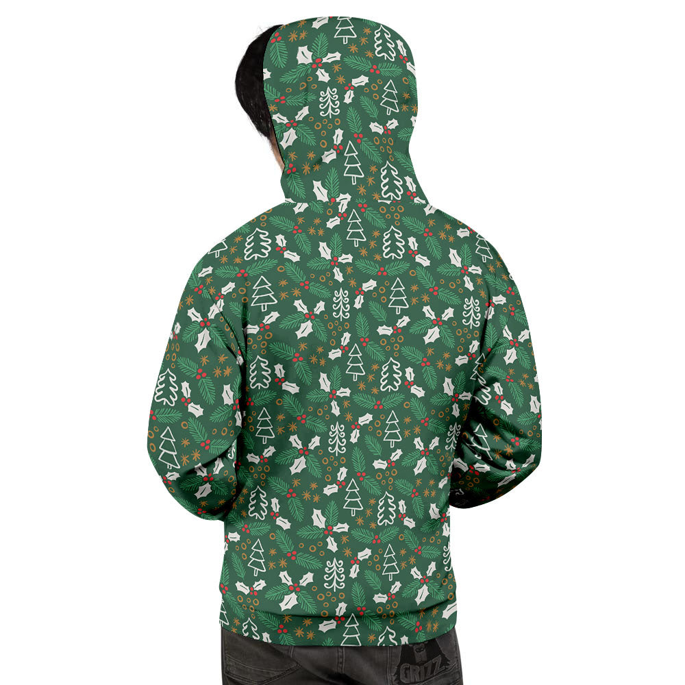 Ivy Leaf Christmas Print Pattern Men's Hoodie-grizzshop