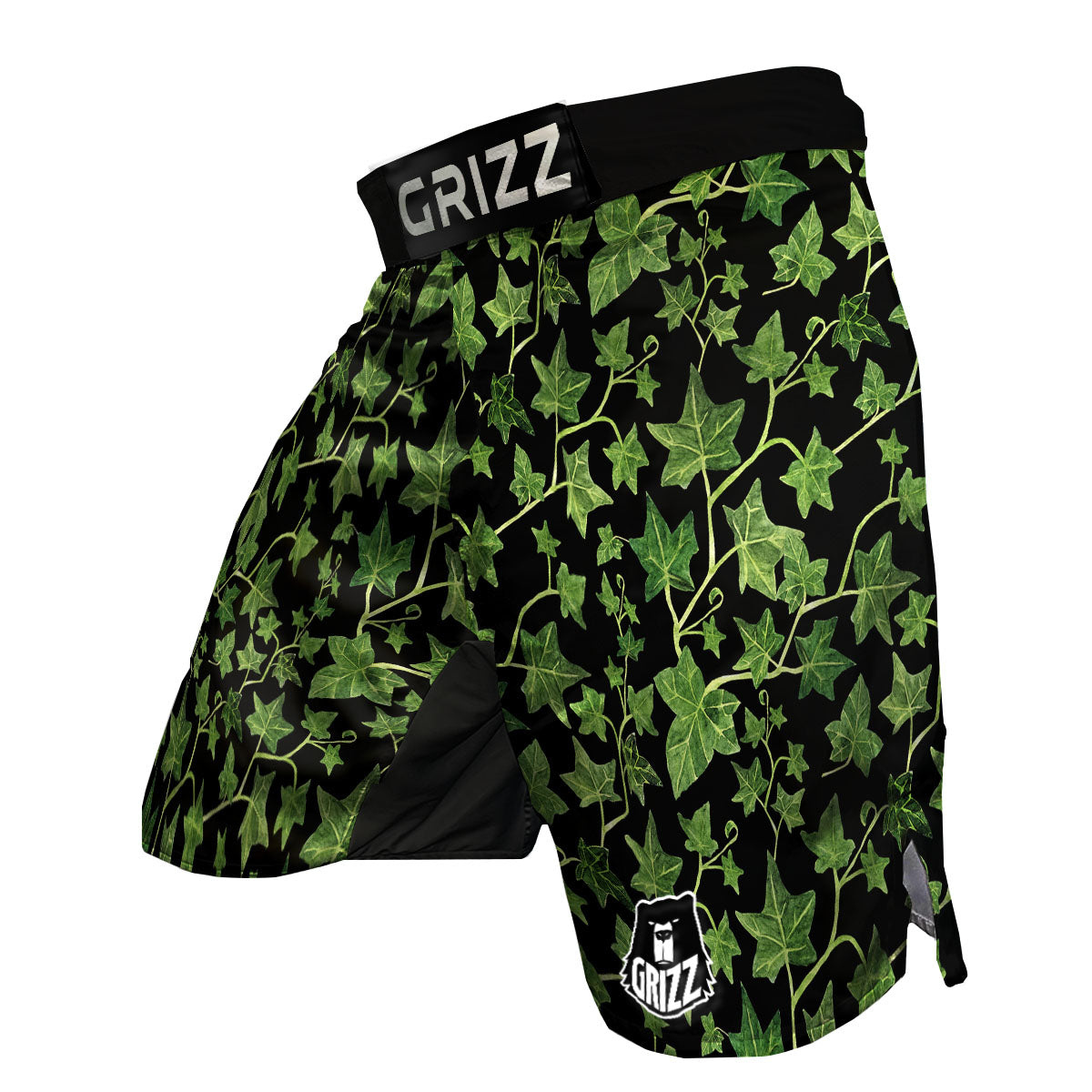 Ivy Leaf Green Print MMA Shorts-grizzshop