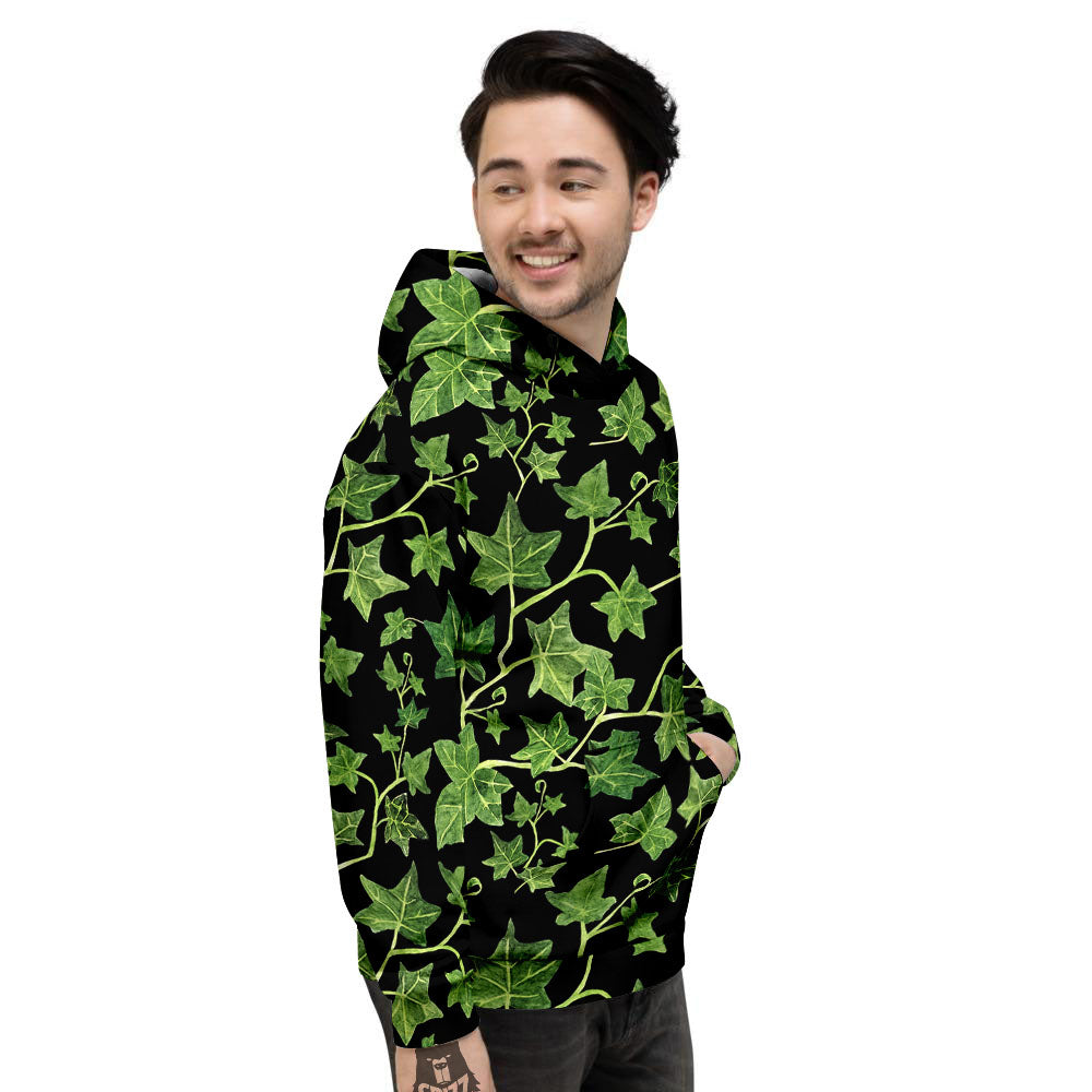Ivy Leaf Green Print Men's Hoodie-grizzshop