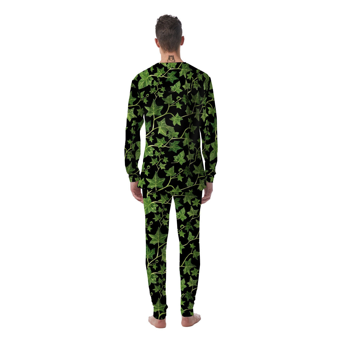 Ivy Leaf Green Print Men's Pajamas-grizzshop