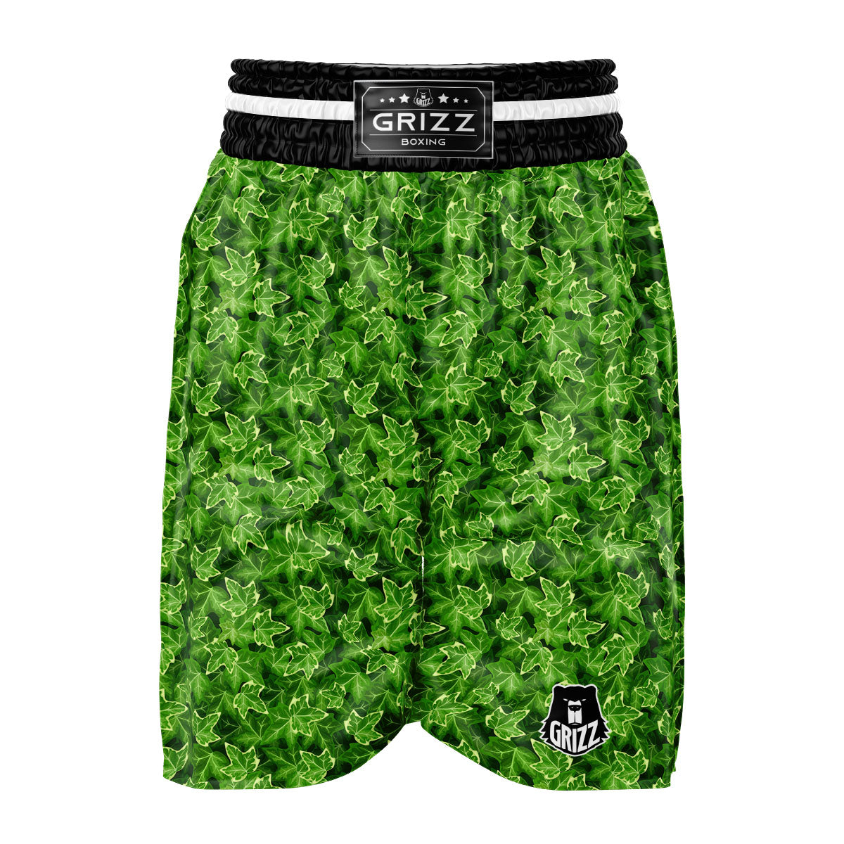 Ivy Leaf Green Print Pattern Boxing Shorts-grizzshop