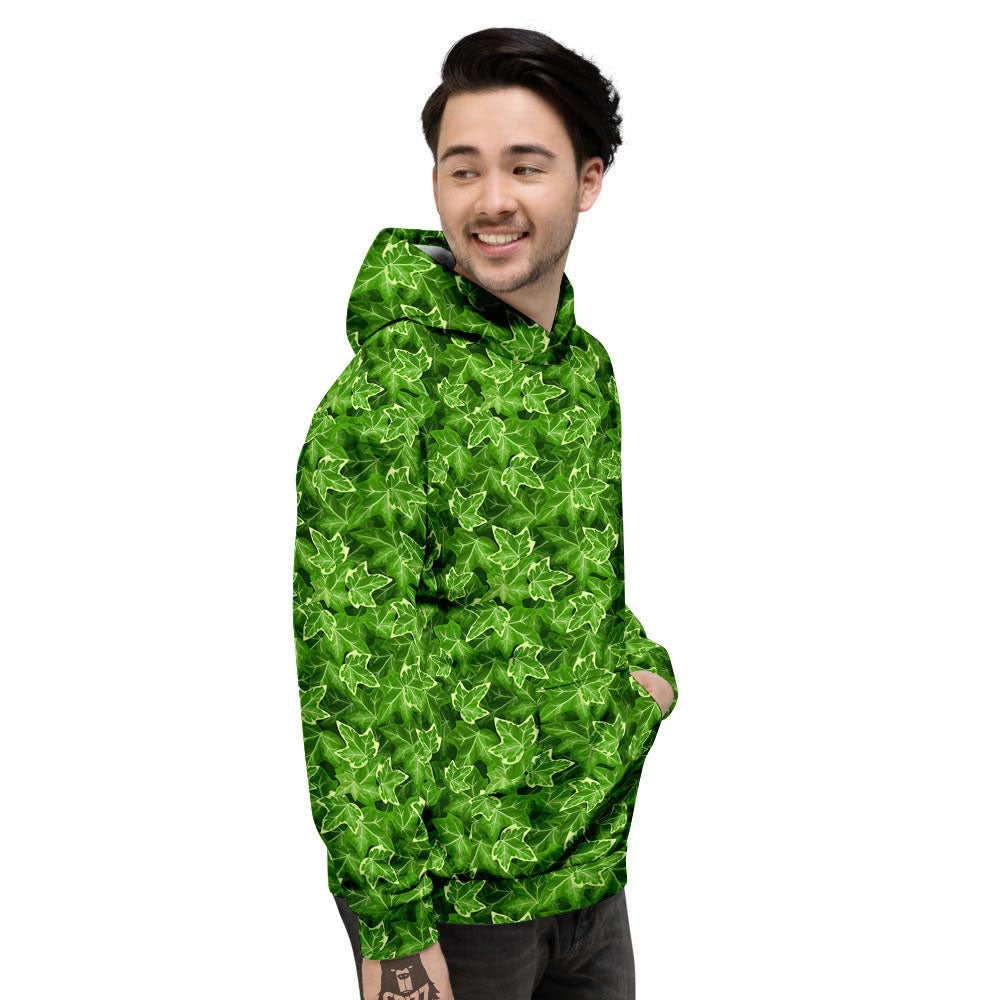 Ivy Leaf Green Print Pattern Men's Hoodie-grizzshop