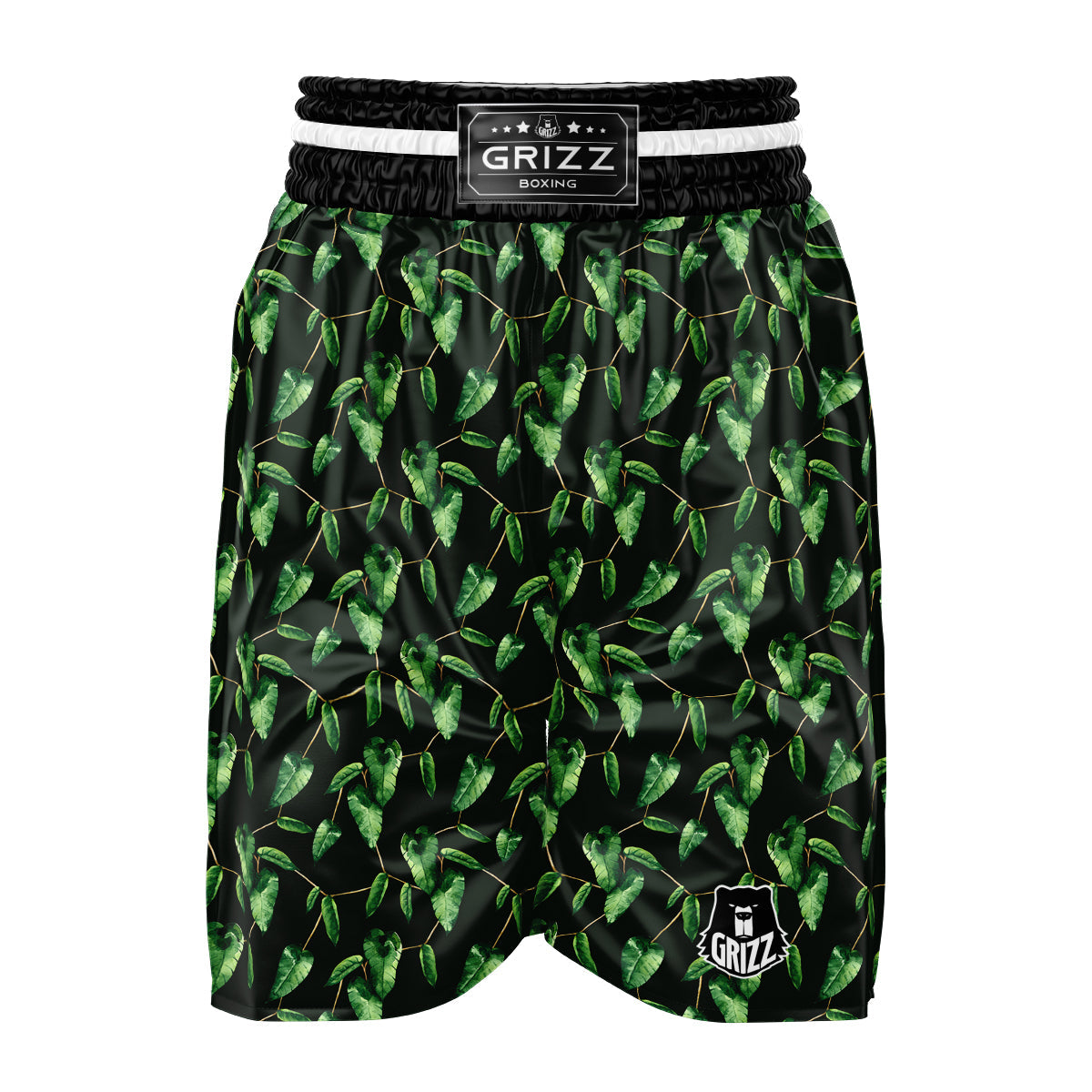 Ivy Leaf Watercolor Print Pattern Boxing Shorts-grizzshop