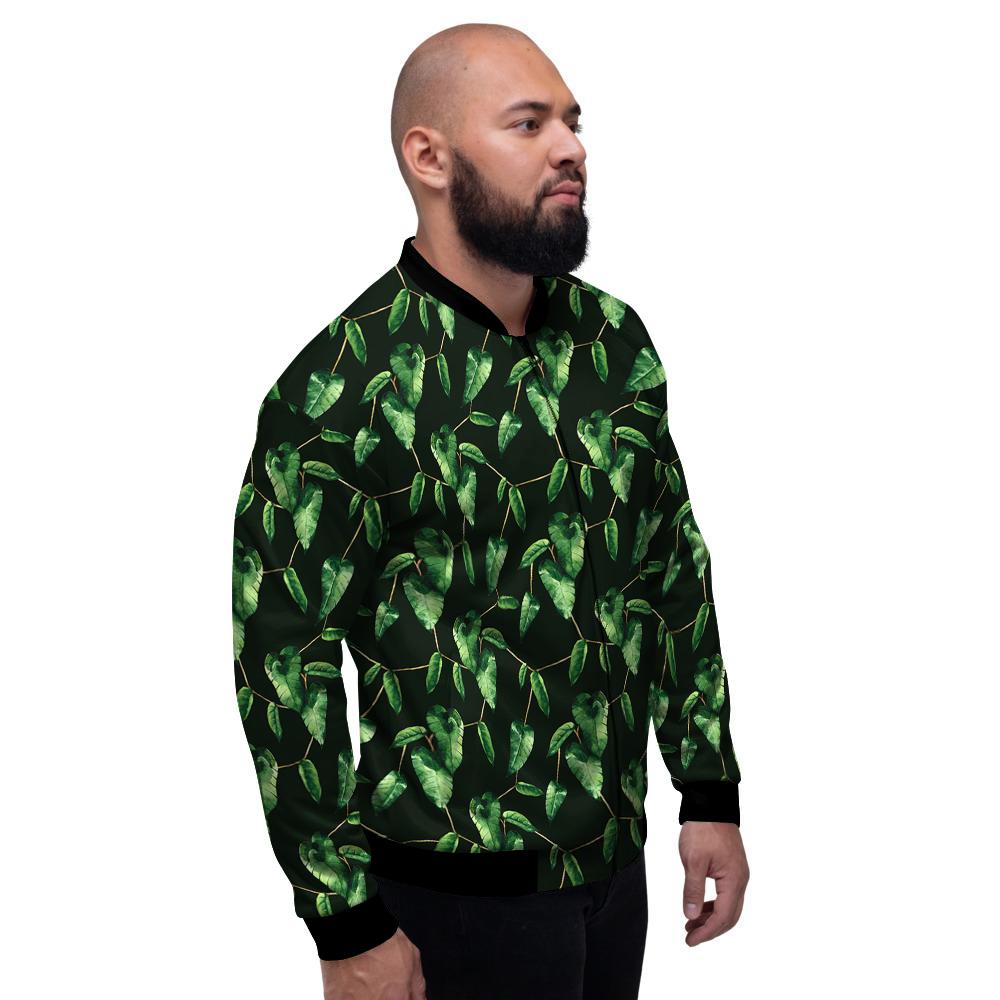 Ivy Leaf Watercolor Print Pattern Men's Bomber Jacket-grizzshop