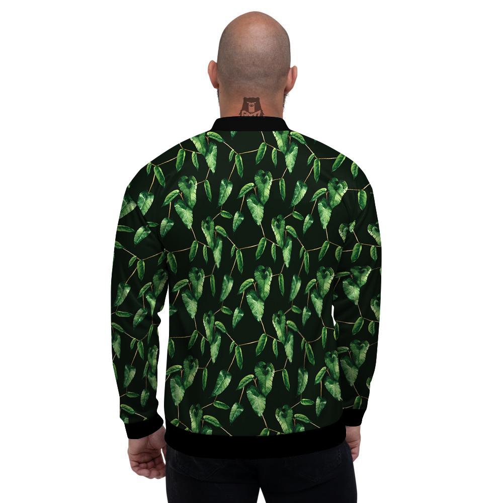 Ivy Leaf Watercolor Print Pattern Men's Bomber Jacket-grizzshop