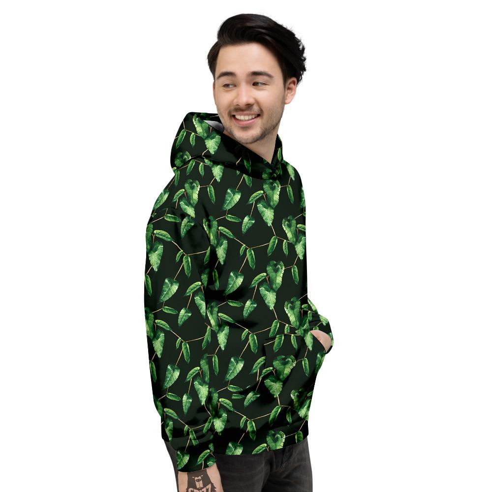 Ivy Leaf Watercolor Print Pattern Men's Hoodie-grizzshop