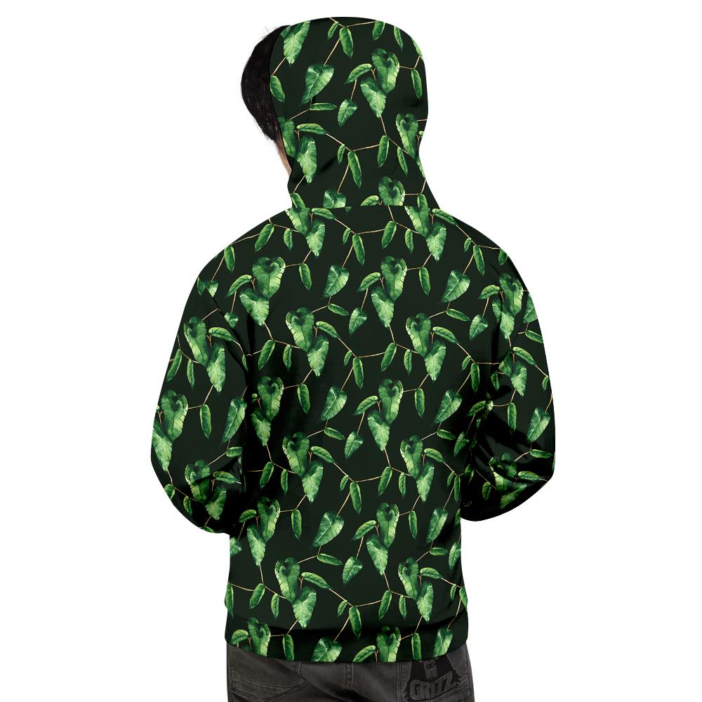 Ivy Leaf Watercolor Print Pattern Men's Hoodie-grizzshop