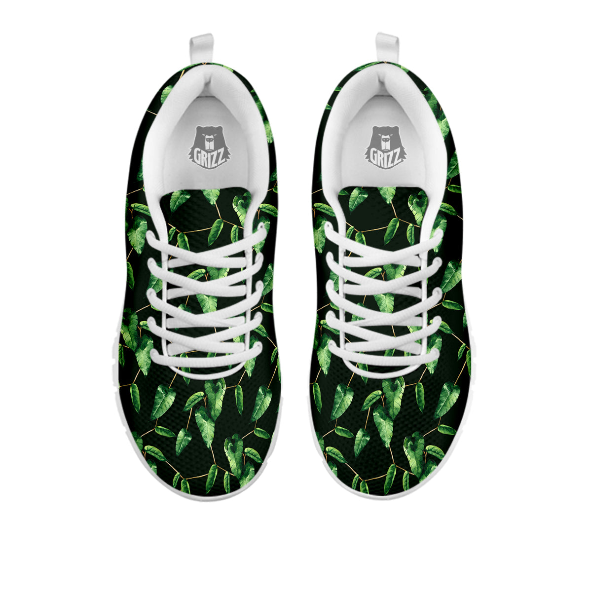 Ivy Leaf Watercolor Print Pattern White Sneaker-grizzshop
