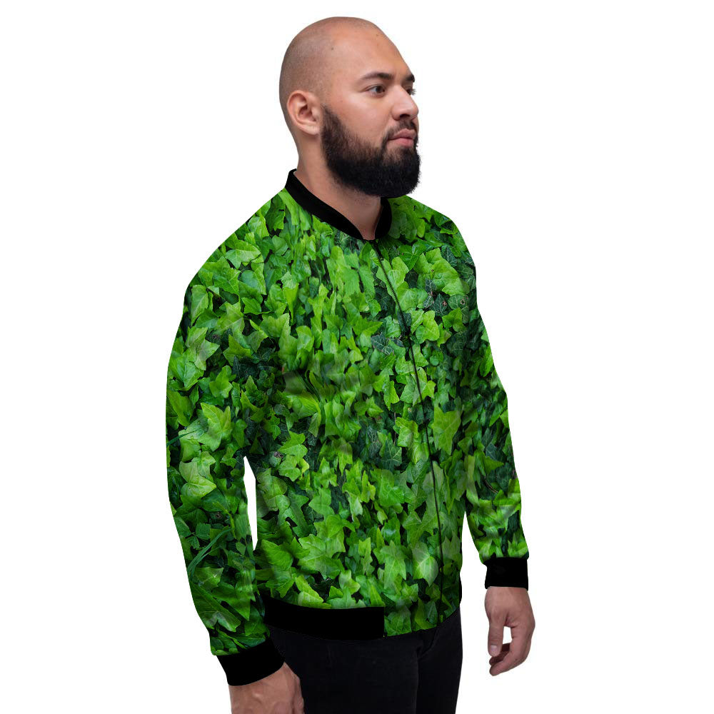 Ivy Wall Green Print Men's Bomber Jacket-grizzshop