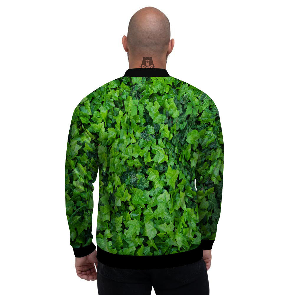 Ivy Wall Green Print Men's Bomber Jacket-grizzshop