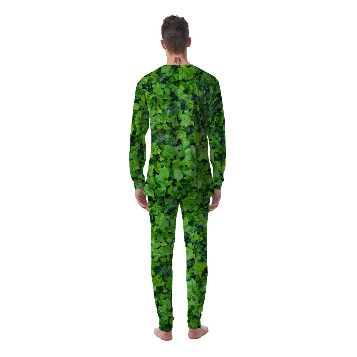 Ivy Wall Green Print Men's Pajamas-grizzshop