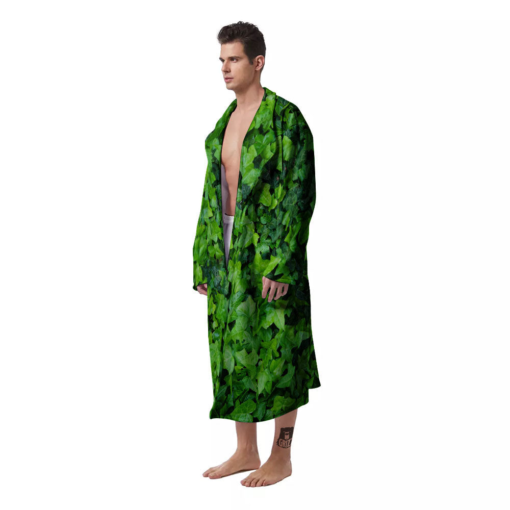Ivy Wall Green Print Men's Robe-grizzshop