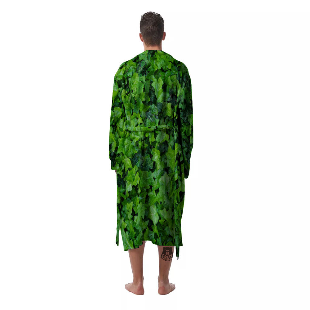 Ivy Wall Green Print Men's Robe-grizzshop