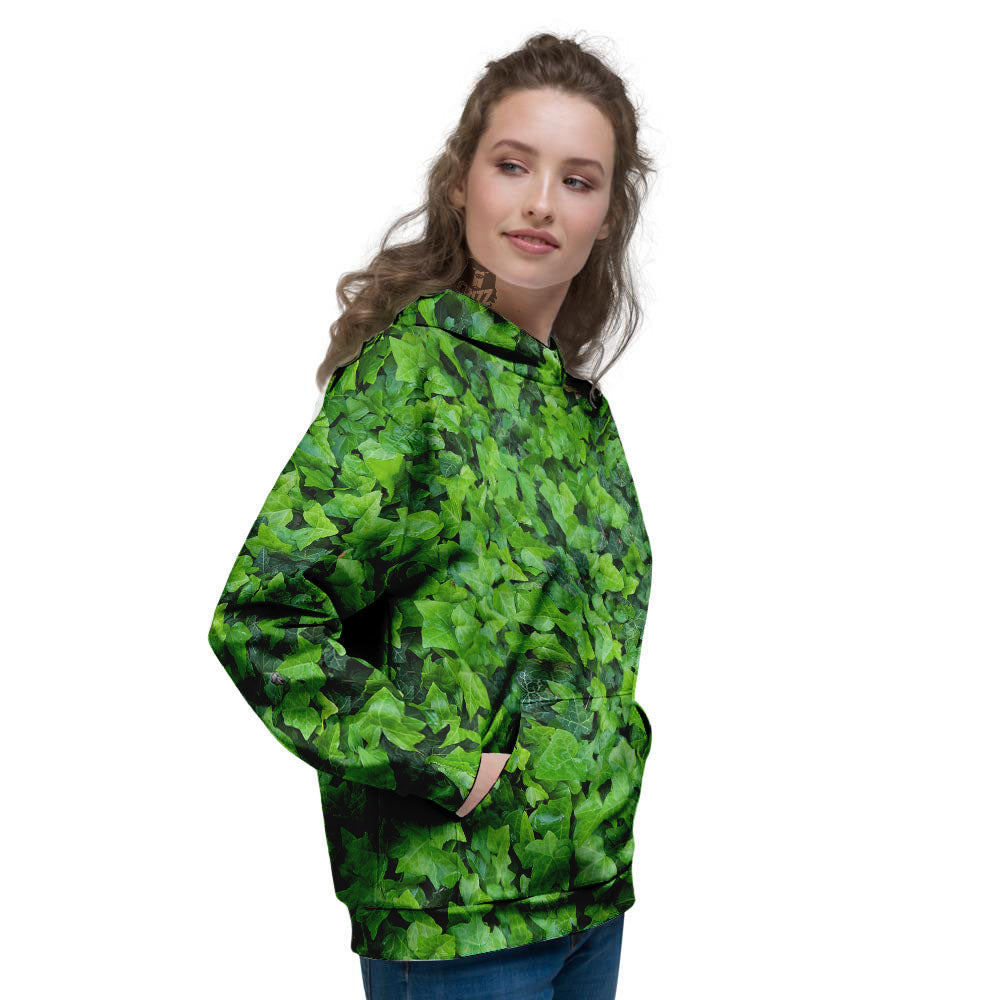 Ivy Wall Green Print Women's Hoodie-grizzshop