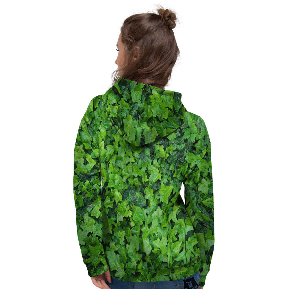 Ivy Wall Green Print Women's Hoodie-grizzshop