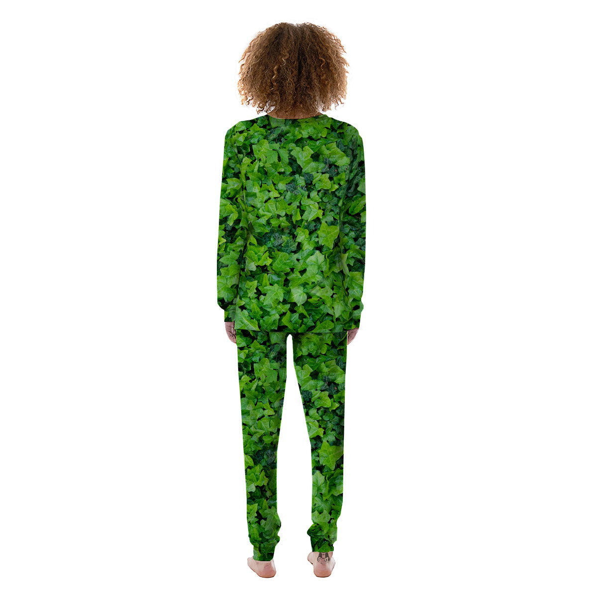 Ivy Wall Green Print Women's Pajamas-grizzshop