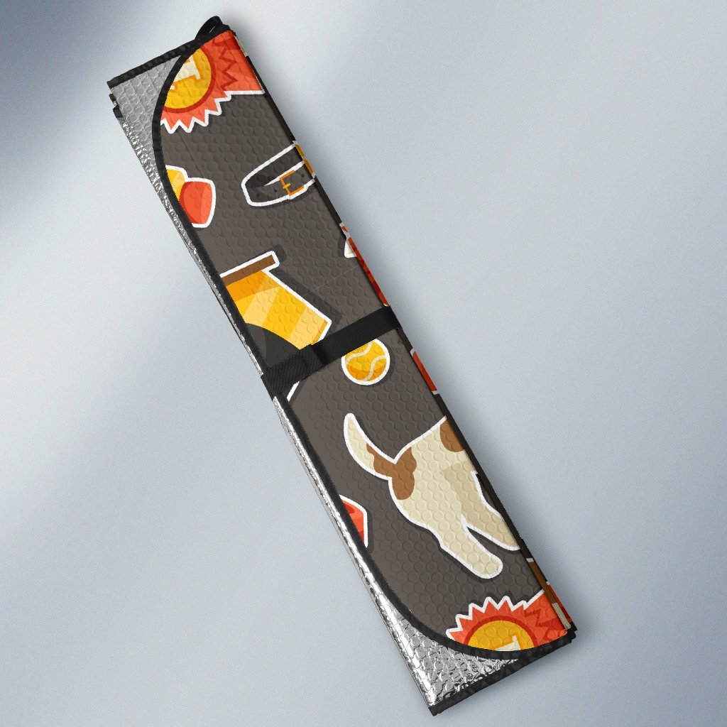 Jack Russell Dog Pattern Print Car Sun Shade-grizzshop