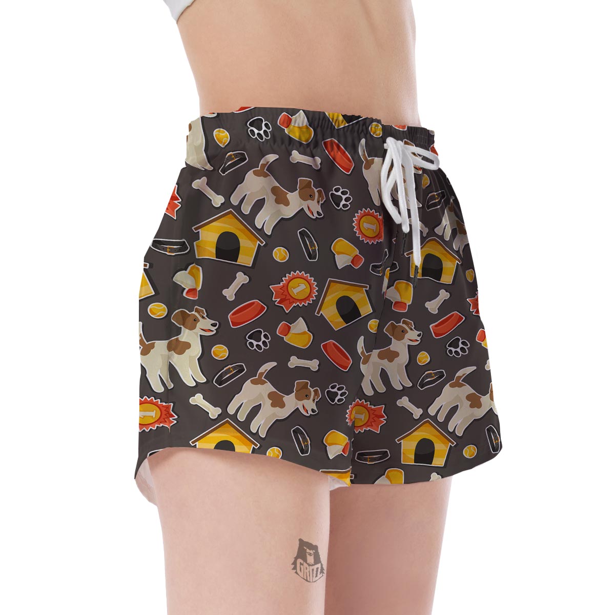 Jack Russell Dog Pattern Print Women's Shorts-grizzshop