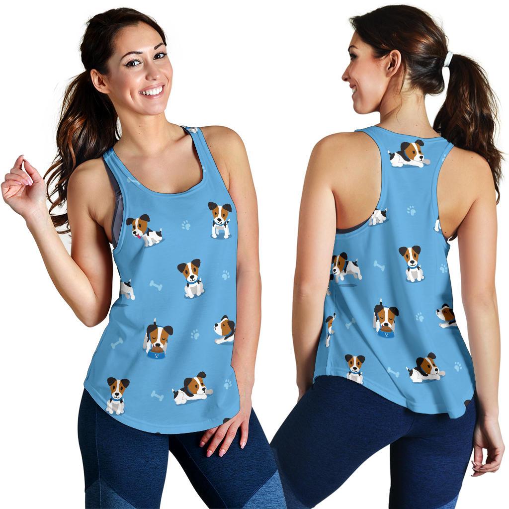 Jack Russell Dog Print Pattern Racerback Tank Tops-grizzshop